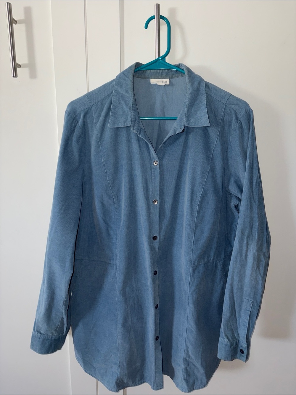 J. Jill Soft Light Blue Women's Button-Down Corduroy Shirt